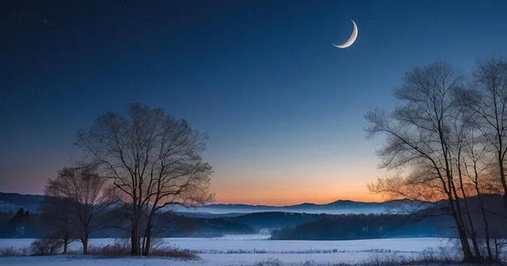 An Emerging Crescent Moon